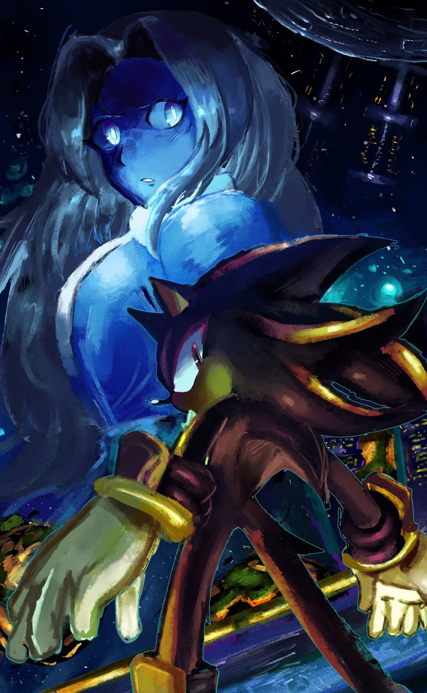 shadow the hedgehog and maria robotnik (sonic and 1 more) drawn by pankerdotpng