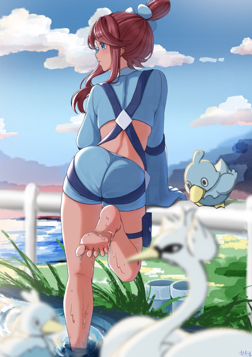 skyla, swanna, and ducklett (pokemon and 1 more) drawn by mochitaro_(mothitaroo)