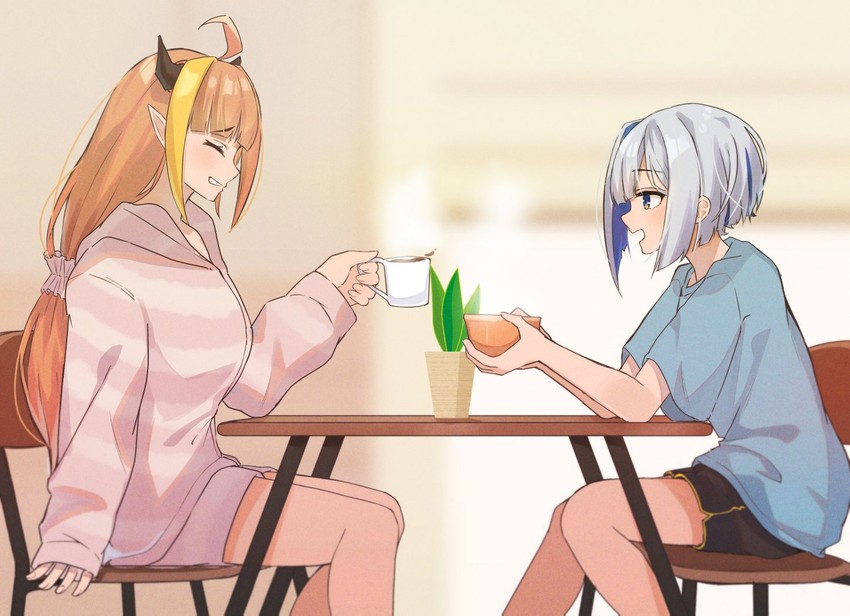 amane kanata and kiryu coco (hololive) drawn by tsuruya_(l_re10_l)