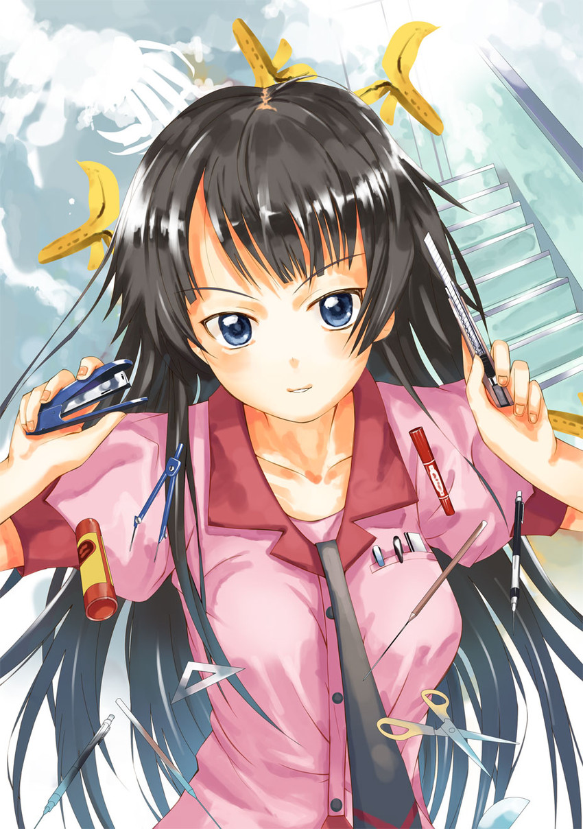 senjougahara hitagi (monogatari and 1 more) drawn by yamamoto_shima
