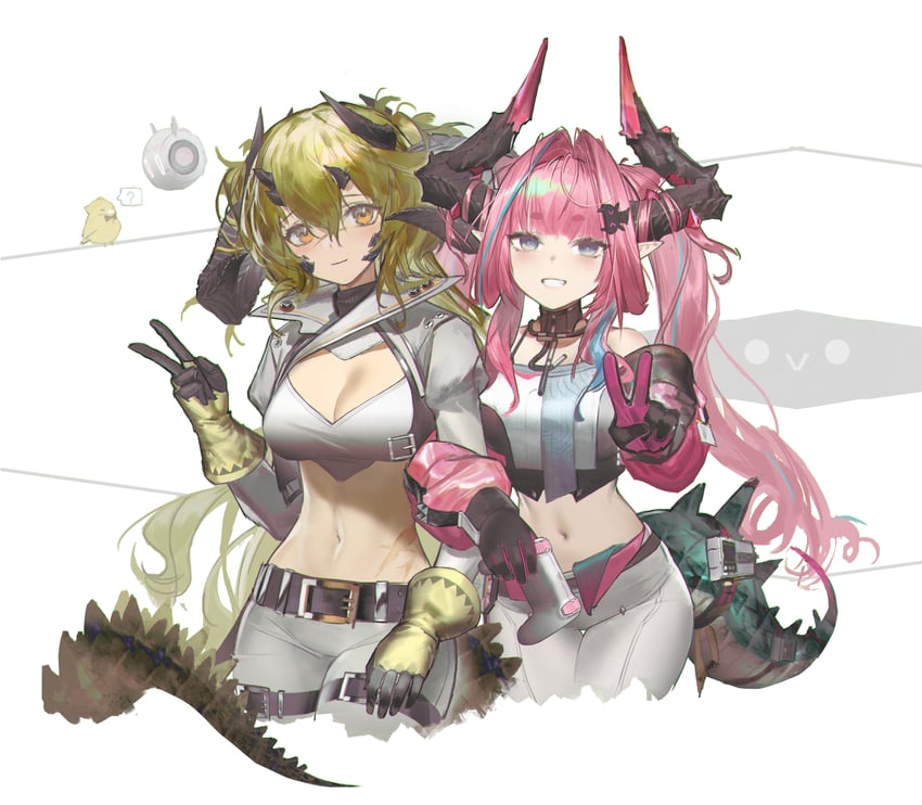 estelle and yvonne (arknights and 1 more) drawn by baimudafeiyu