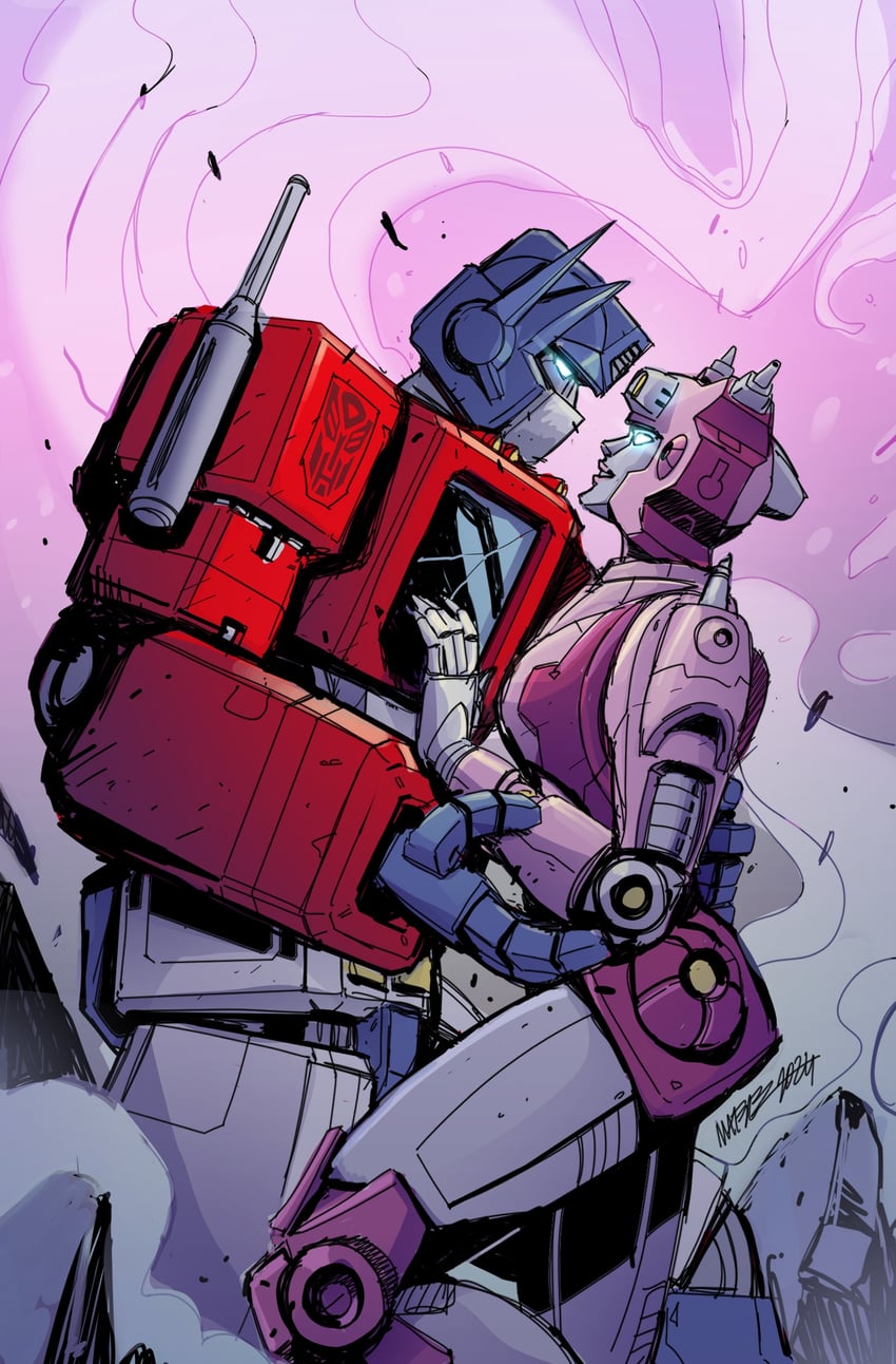 optimus prime and elita one (transformers and 1 more) drawn by marcelo_matere