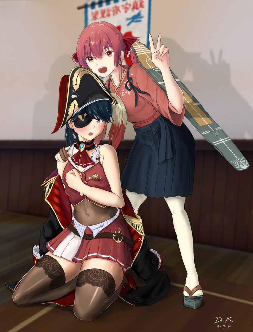 houshou marine and houshou (kantai collection and 1 more) drawn by dr.k_(anonym)