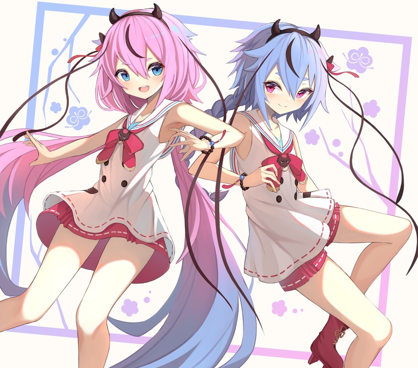 meika hime and meika mikoto (vocaloid and 1 more) drawn by hako_momiji