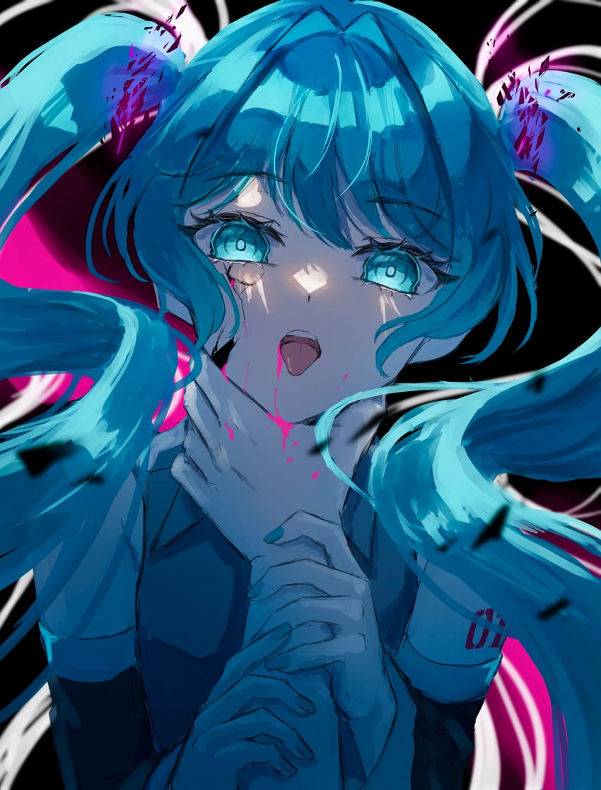 hatsune miku (vocaloid and 1 more) drawn by saikisaika