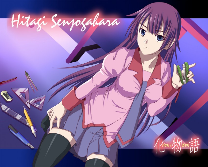 senjougahara hitagi (monogatari and 1 more) drawn by twinpon