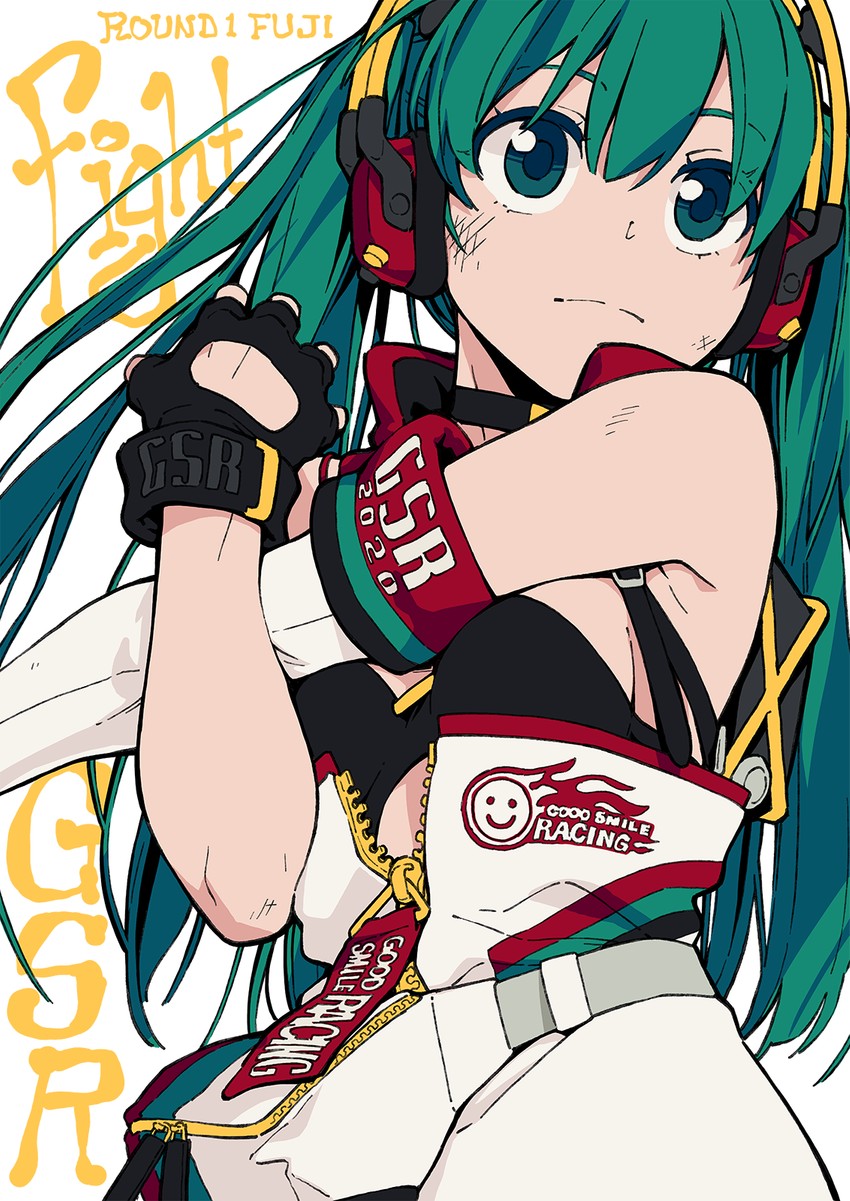 hatsune miku and racing miku (vocaloid and 1 more) drawn by len_(a-7)