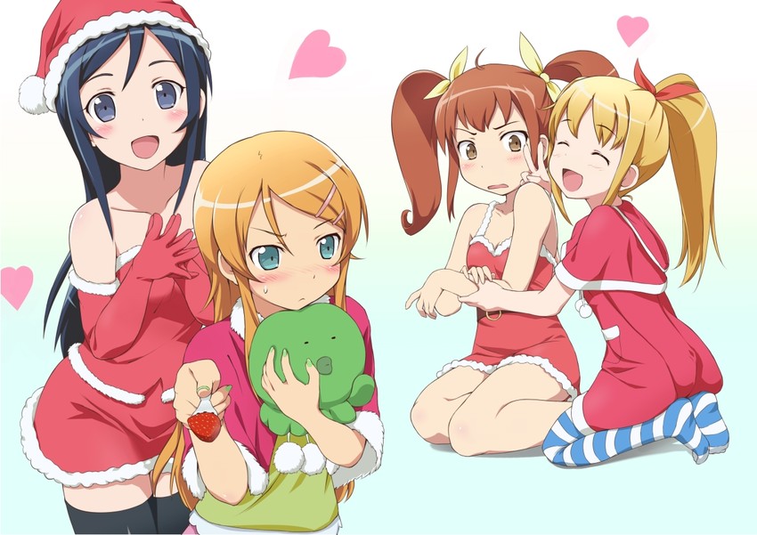 kousaka kirino, aragaki ayase, kurusu kanako, and bridget evans (ore no imouto ga konna ni kawaii wake ga nai) drawn by utamaru_(konomix)