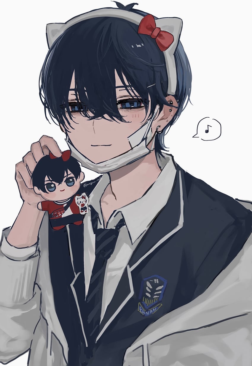 hello kitty and isagi yoichi (sanrio and 2 more) drawn by moguu_oo0