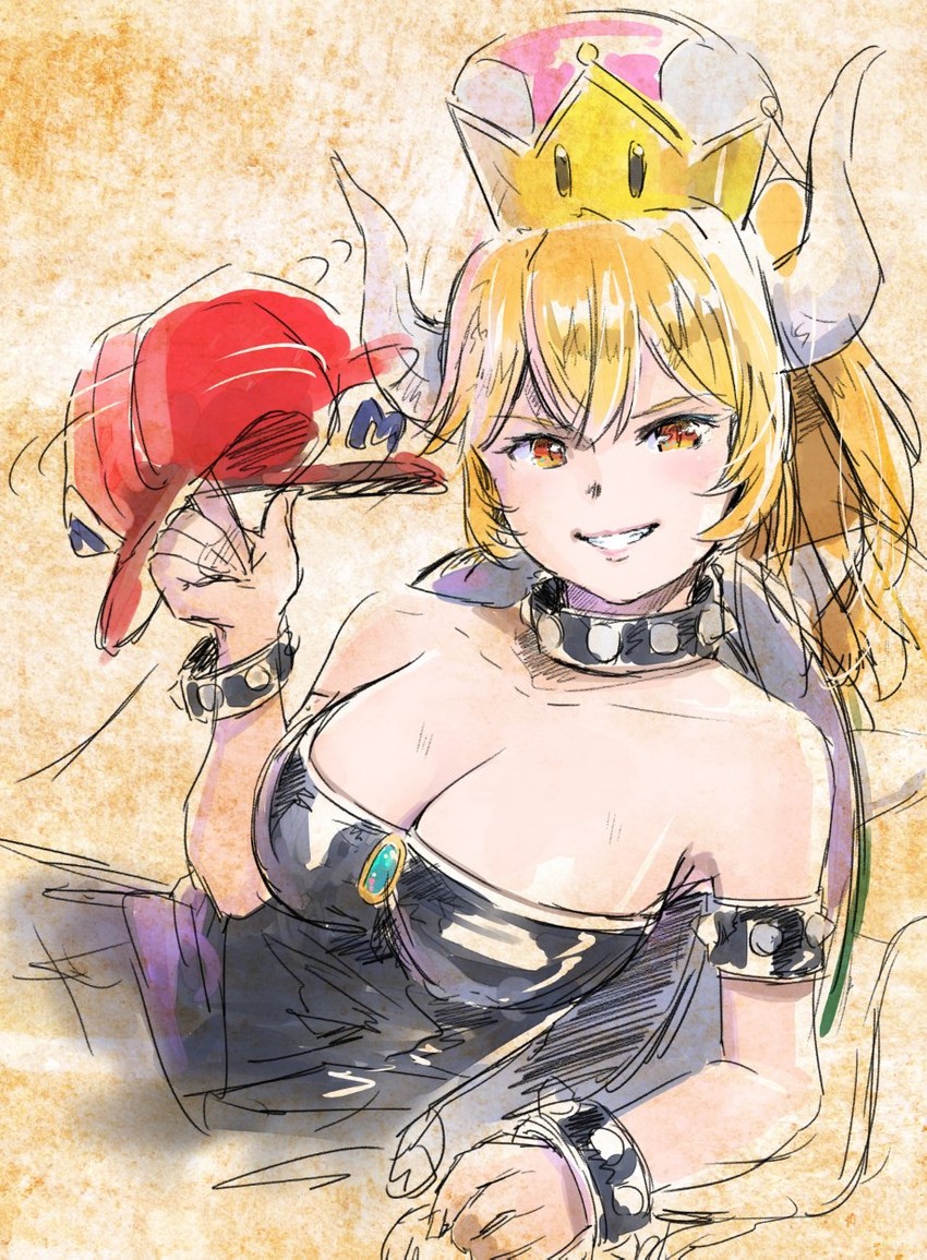 bowsette (mario and 1 more) drawn by mayo_riyo