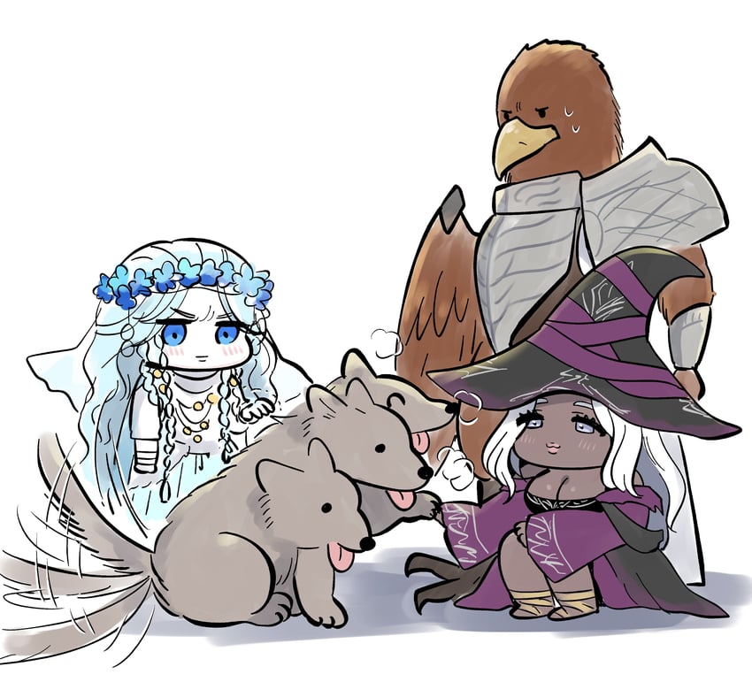 recluse, revenant, and guardian (elden ring and 1 more) drawn by nijiomu