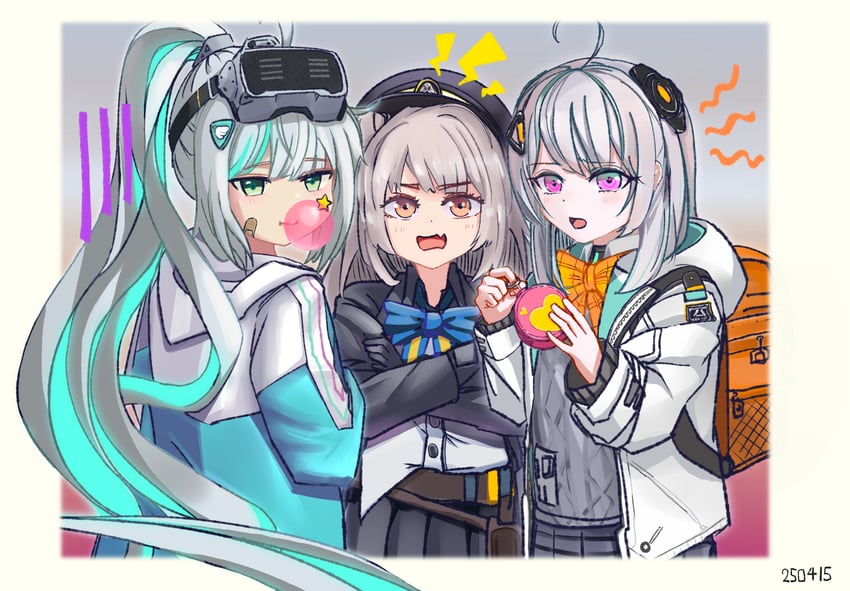 admi, soline, and epinel (goddess of victory: nikke) drawn by tebasake