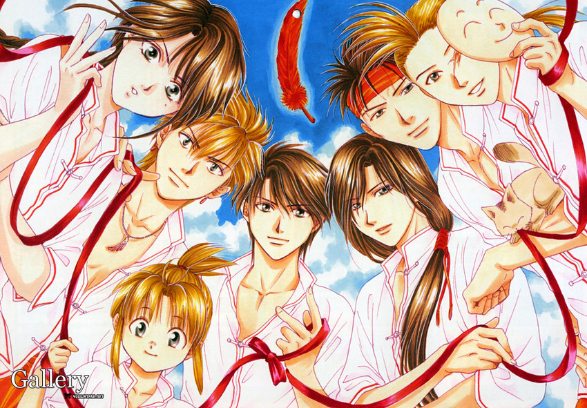 nuriko, tasuki, chichiri, tamahome, chiriko, and 2 more (fushigi yuugi) drawn by watase_yuu