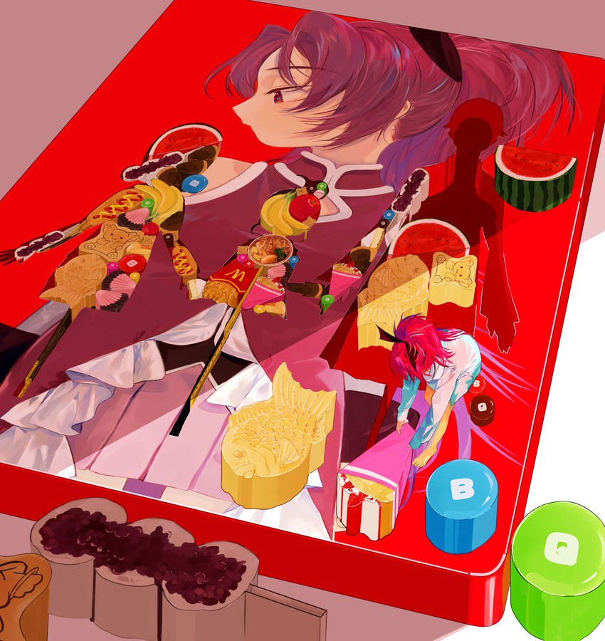 sakura kyoko, sakura momo, sakura kyoko's father, and sakura kyoko's mother (mahou shoujo madoka magica and 1 more) drawn by mihifu