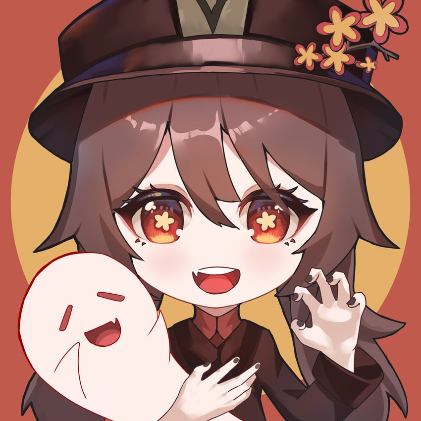 hu tao and boo tao (genshin impact) drawn by feisker