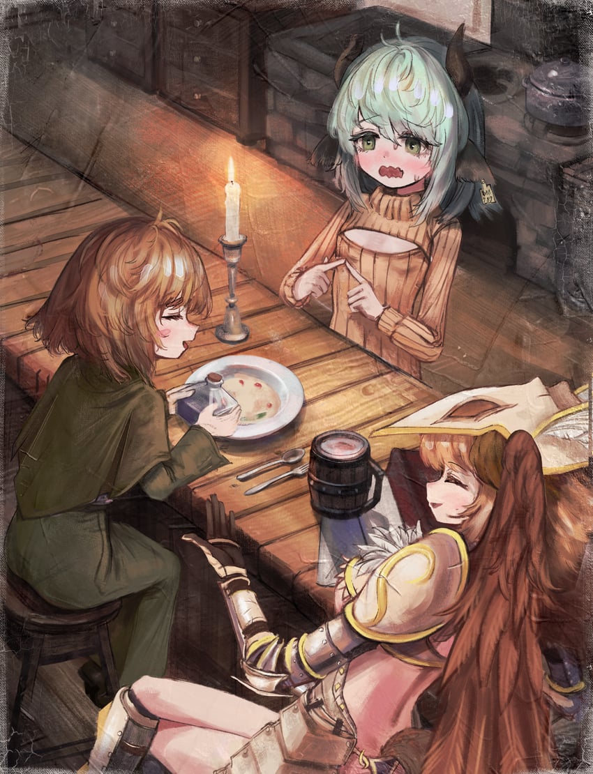 elma, griffy, and mock turtle (black souls and 1 more) drawn by ropeperson