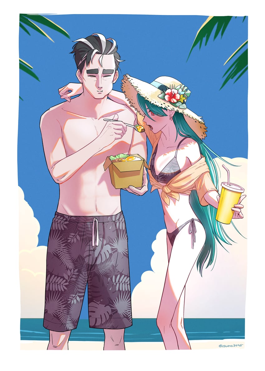 rika and larry (pokemon and 1 more) drawn by suma3695