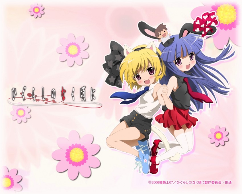 furude rika and houjou satoko (higurashi no naku koro ni) drawn by sakai_kyuuta