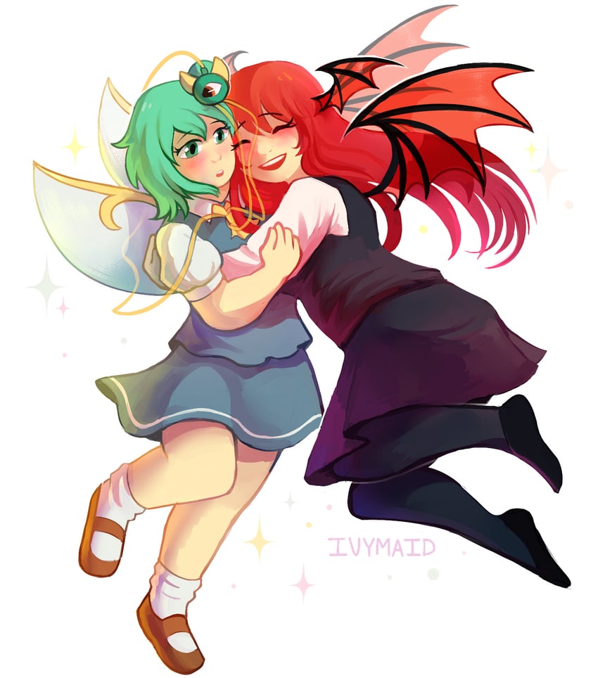 komeiji satori, koakuma, and daiyousei (touhou) drawn by ivymaid