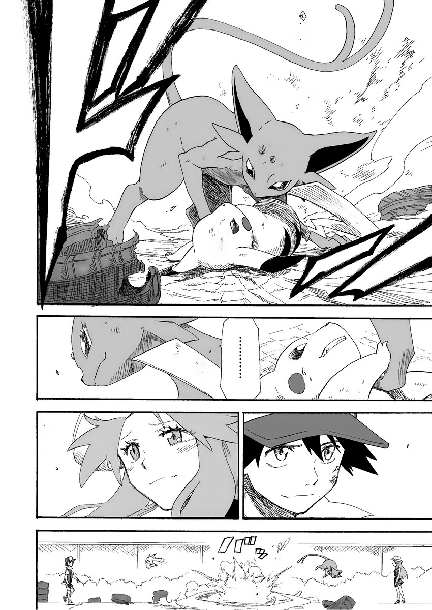 pikachu, red, leaf, espeon, and green (pokemon and 2 more) drawn by seijun