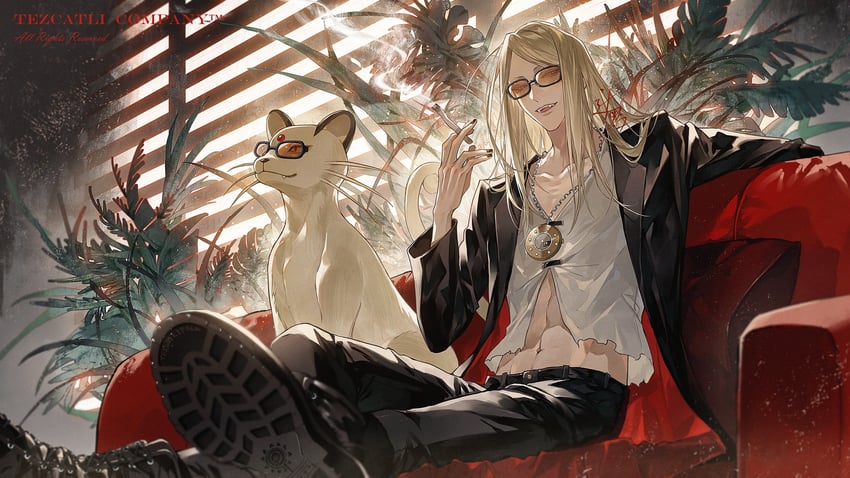 tezcatlipoca and persian (fate and 2 more) drawn by sqloveraven