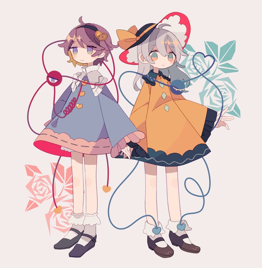komeiji koishi and komeiji satori (touhou) drawn by daizu_(melon-lemon)