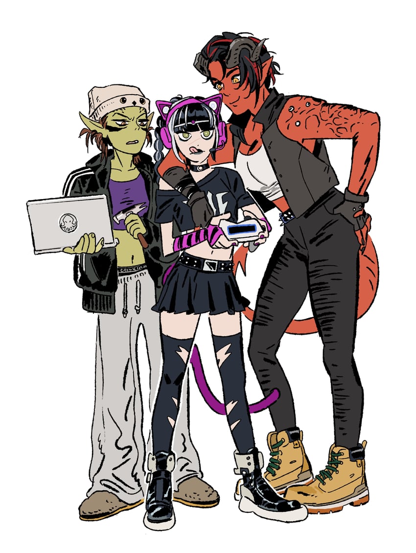 shadowheart, karlach, and lae'zel (dungeons & dragons and 2 more) drawn by gyeoly27