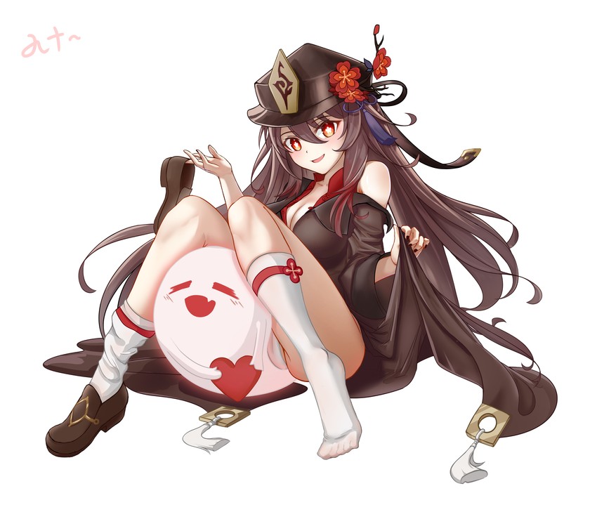 hu tao and boo tao (genshin impact) drawn by kujuu_(zacu2523)