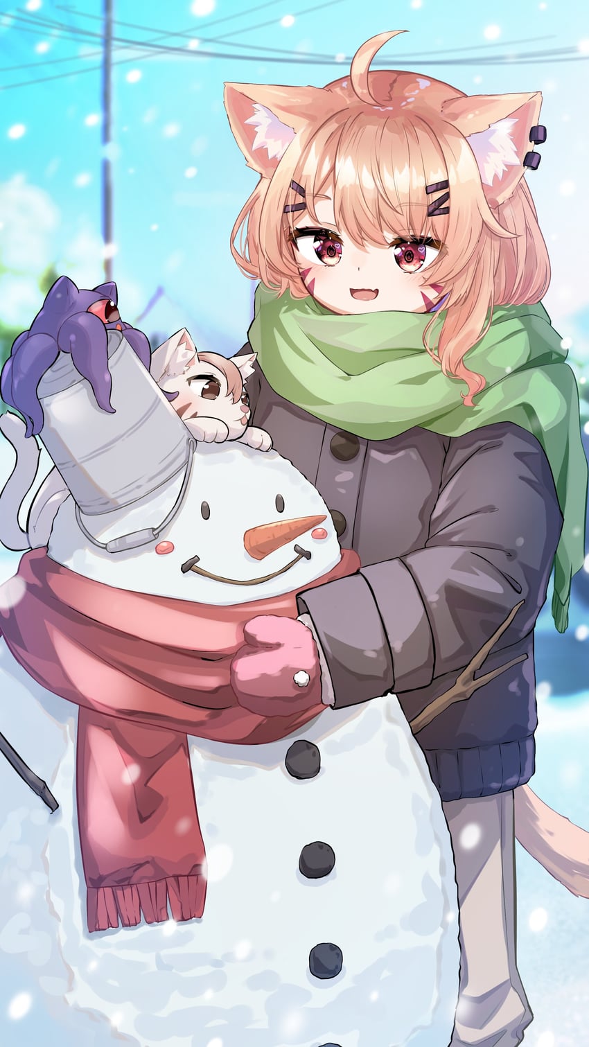 shyrei faolan, alheitrakzoth, and pokatto (indie virtual youtuber) drawn by u_da_desu