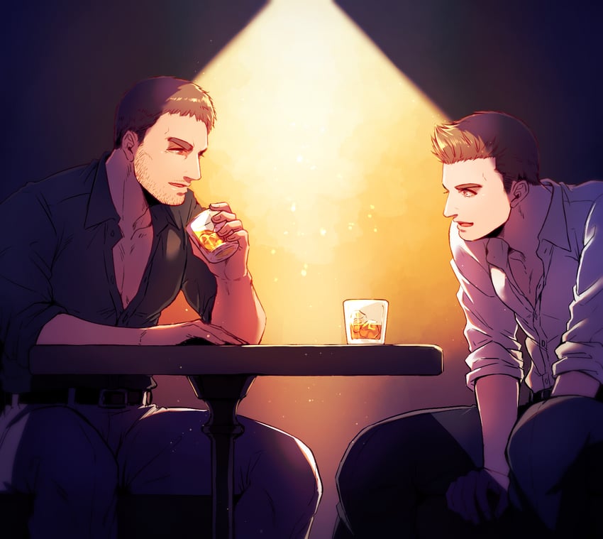 chris redfield and piers nivans (resident evil and 1 more) drawn by komatta_(jammochi)
