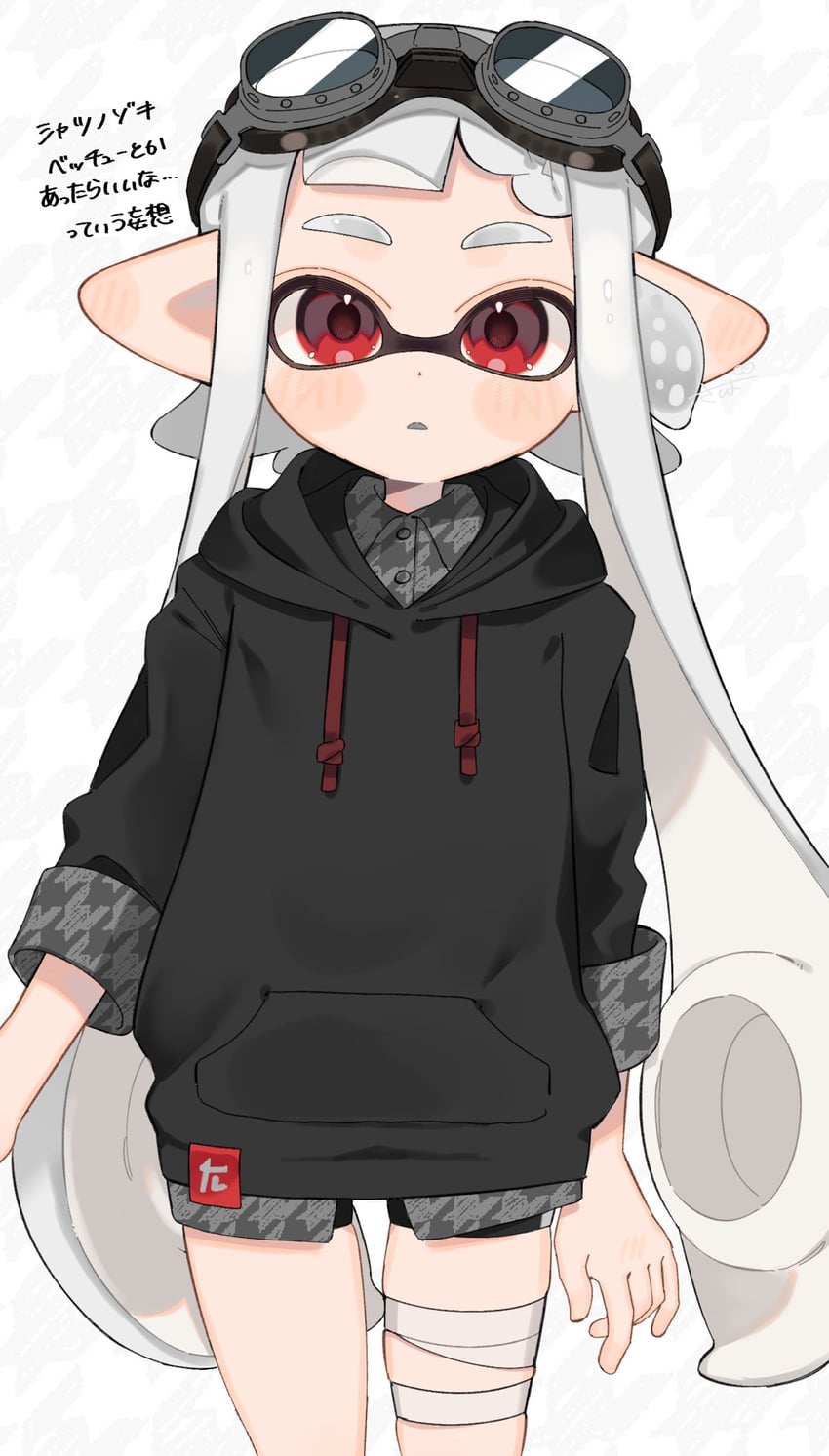 inkling player character and inkling girl (splatoon) drawn by sabata_saba