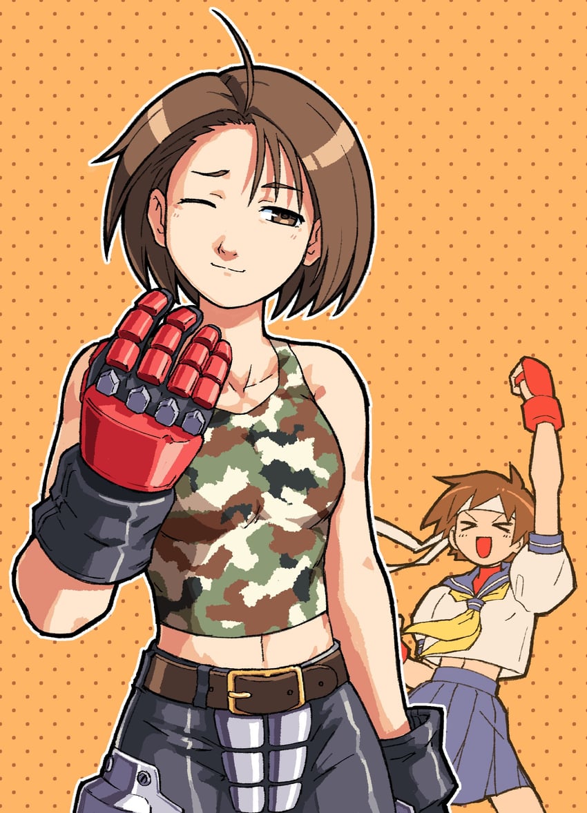 kasugano sakura and kazama akira (street fighter and 1 more) drawn by spdcooler
