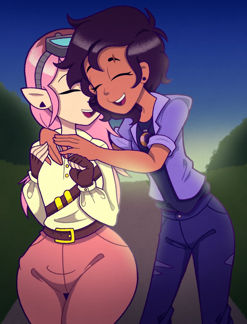 luz noceda and amity blight (the owl house) drawn by tonyneely