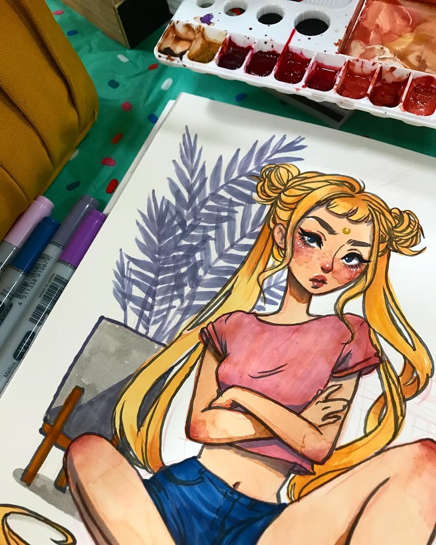 tsukino usagi (bishoujo senshi sailor moon) drawn by jacquelin_de_leon