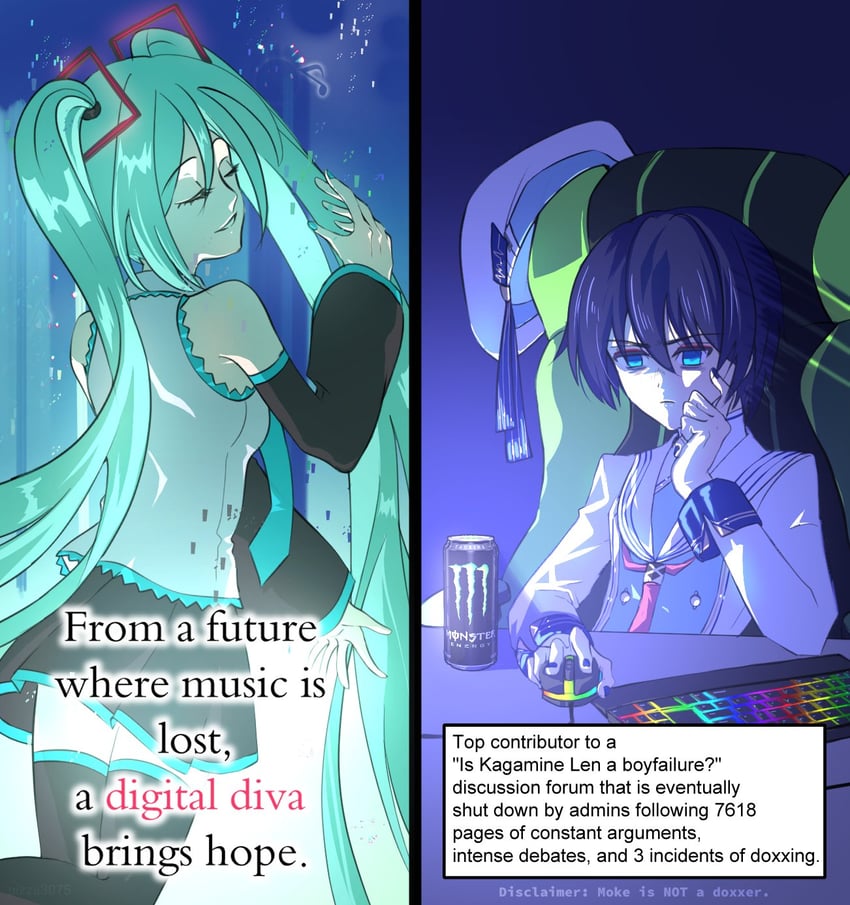 hatsune miku and zhiyu moke (vocaloid and 1 more) drawn by pizza3075