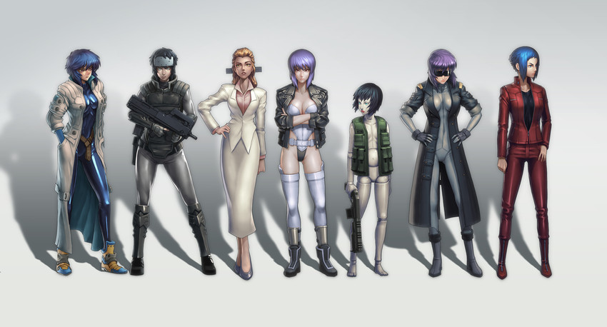 kusanagi motoko and aramaki motoko (ghost in the shell and 4 more) drawn by ikegami_noroshi