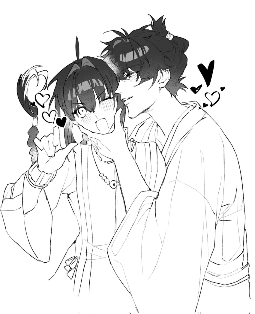yamato takeru and miyamoto iori (fate and 1 more) drawn by aizendai
