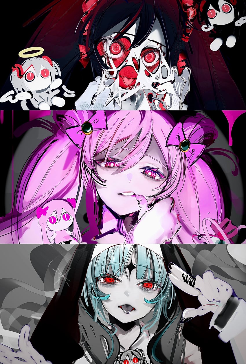hatsune miku and aimaina (vocaloid and 2 more) drawn by nept_o