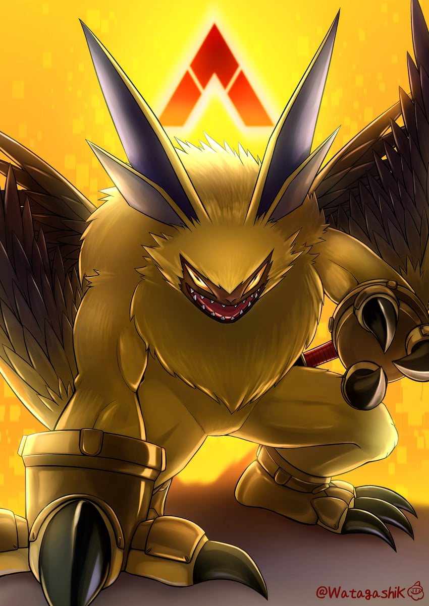 lamortmon (digimon) drawn by watagashikn