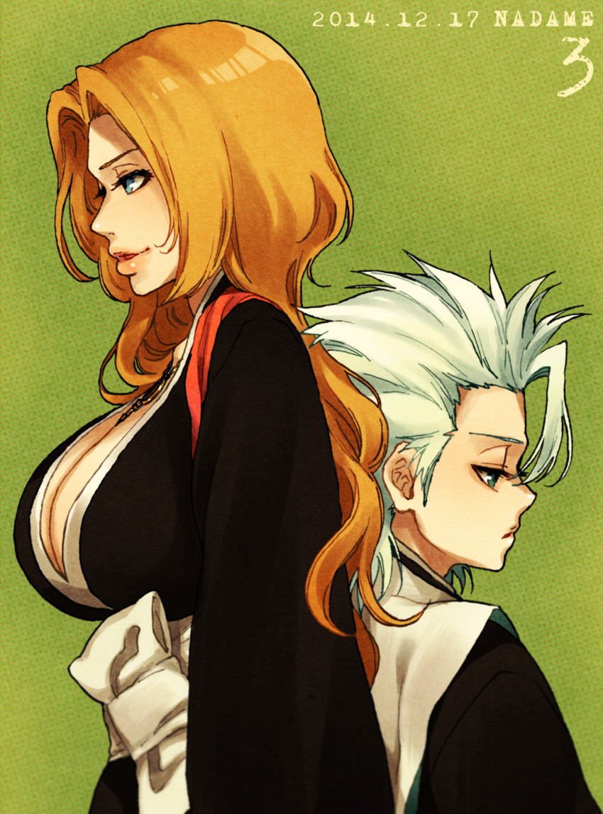 matsumoto rangiku and hitsugaya toushirou (bleach) drawn by nadame_(ume645)