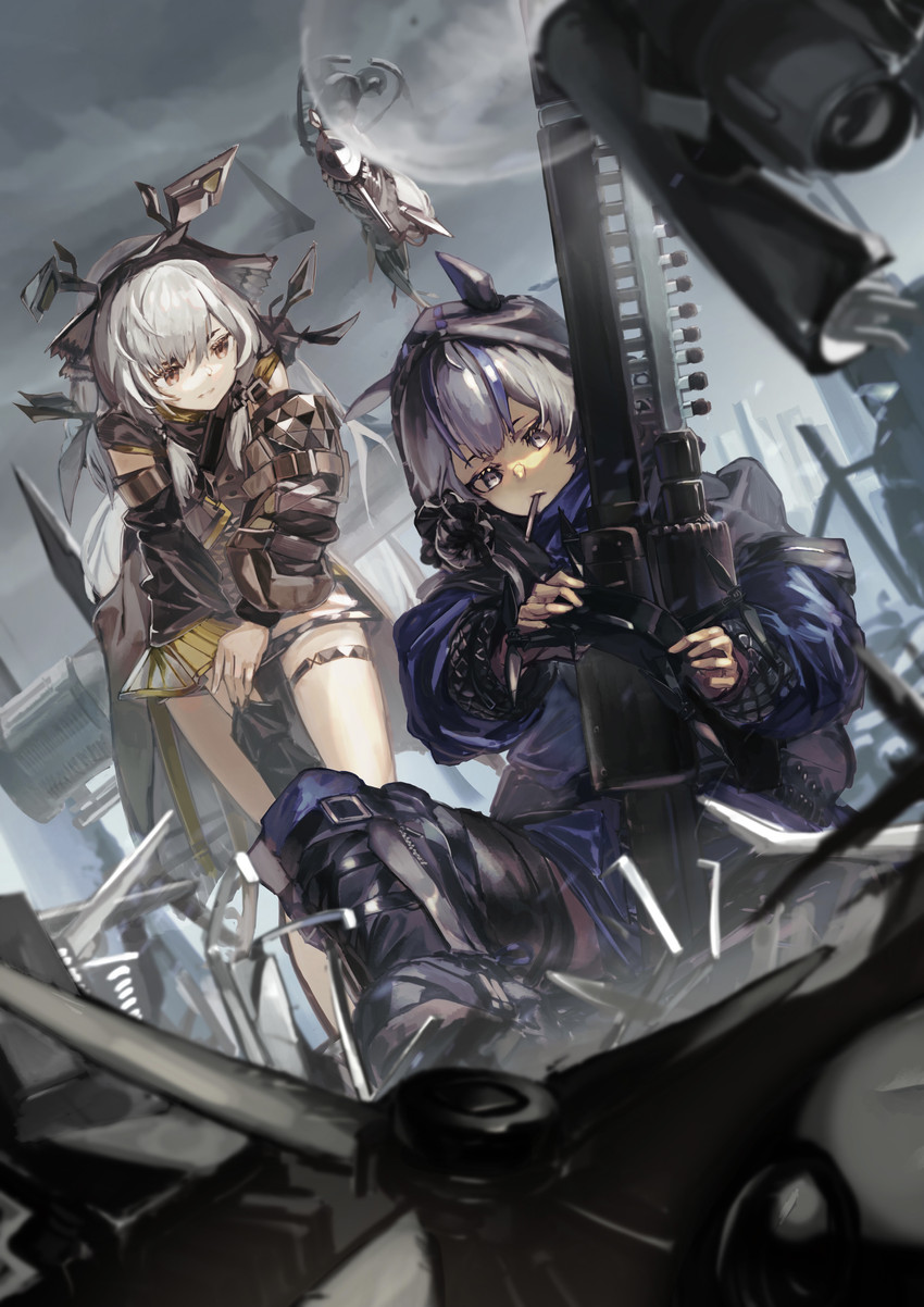 weedy, glaucus, and leaf (arknights) drawn by dora_waku2