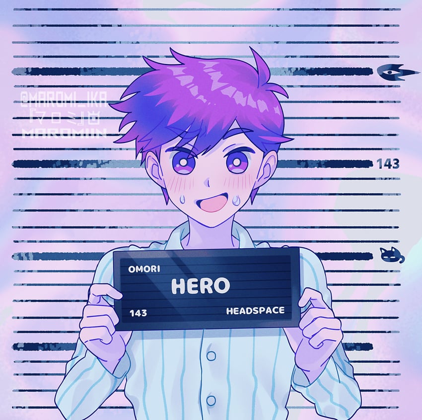 hero, something, and mewo (omori) drawn by maromichan
