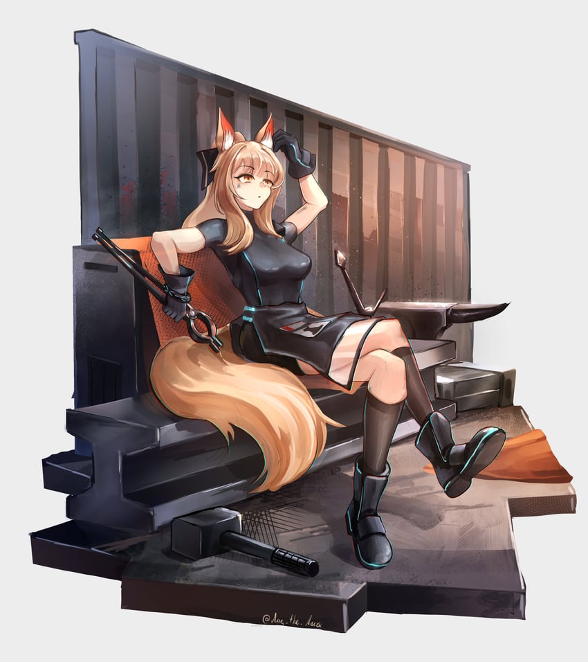blemishine (arknights) drawn by ofallx