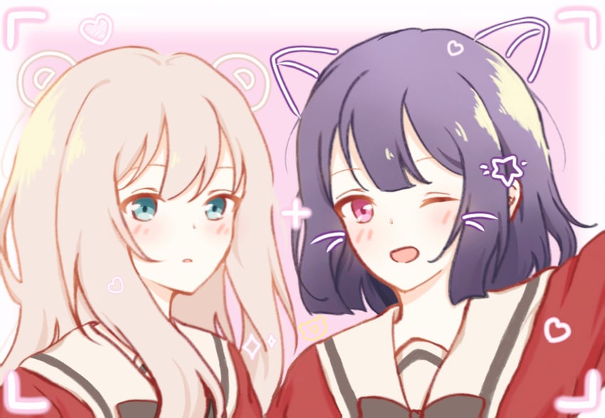kawamura reo and sawaguchi mai (sono hanabira ni kuchizuke wo) drawn by yellowkuma