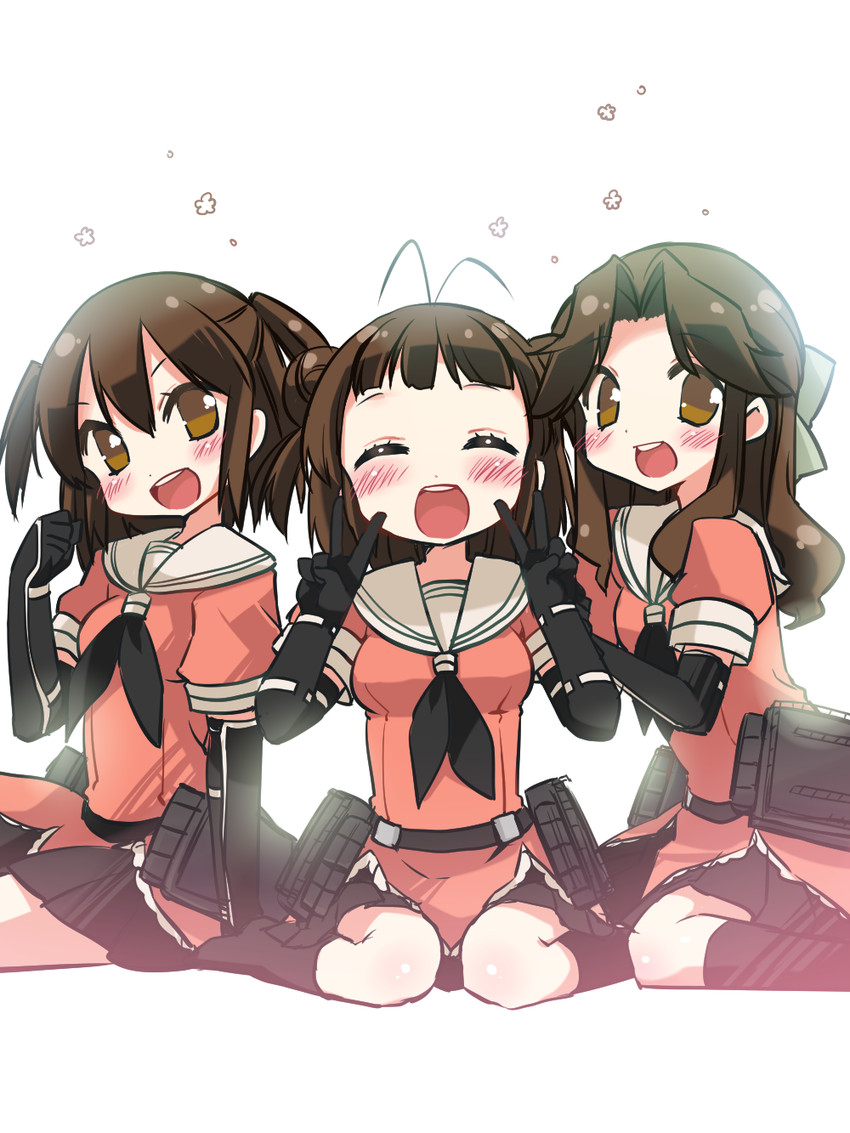 sendai, naka, and jintsuu (kantai collection) drawn by koruri