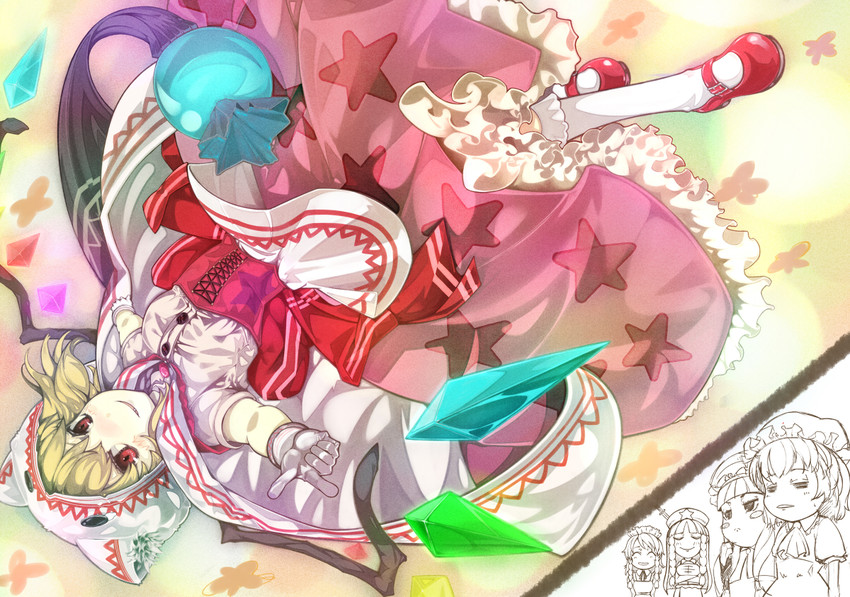remilia scarlet, flandre scarlet, izayoi sakuya, patchouli knowledge, and hong meiling (touhou) drawn by str-natural