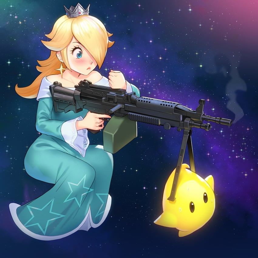 rosalina and luma (mario and 1 more) drawn by mleth
