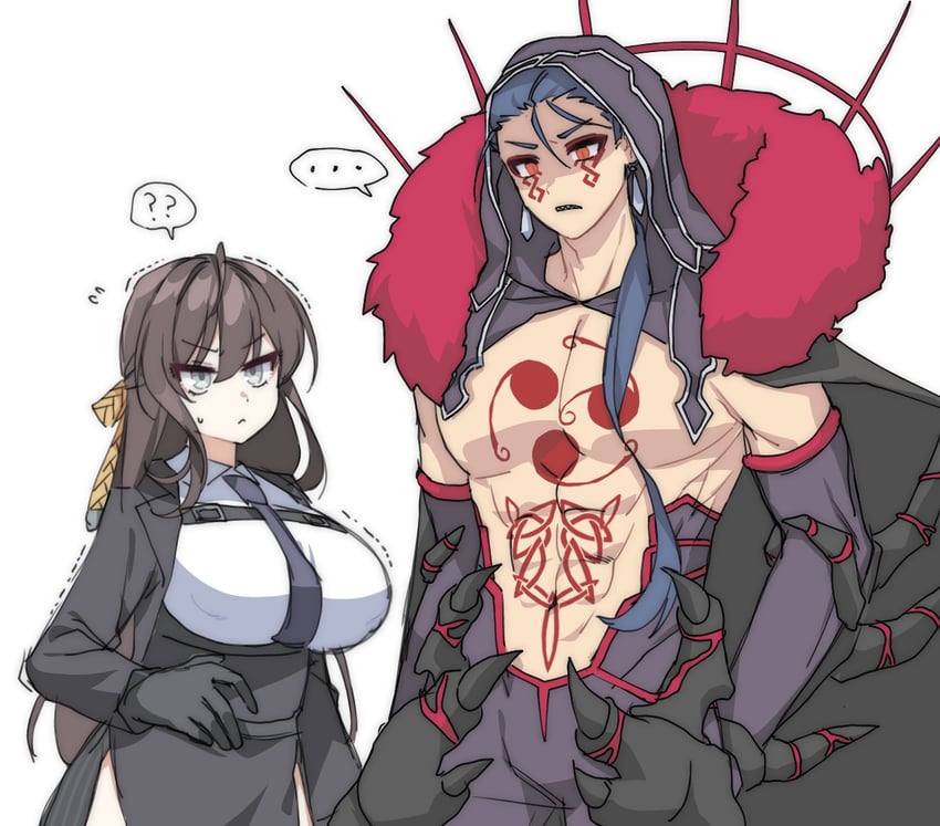 cu chulainn, cu chulainn alter, and karin wong (fate and 2 more) drawn by omgwtfyawp