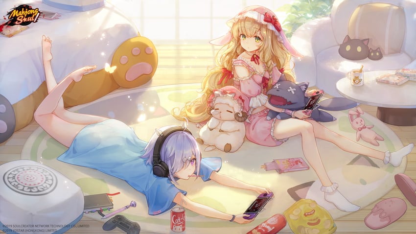 eliisa and suzumiya anju (mahjong soul and 1 more) drawn by shine_cheese