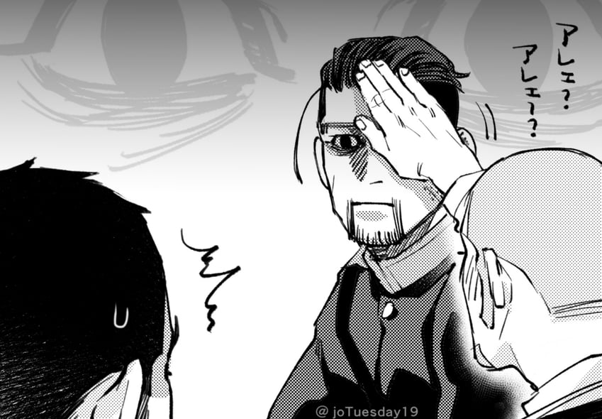 ogata hyakunosuke, tanigaki genjirou, and shiraishi yoshitake (golden kamuy) drawn by jo_tuesday19